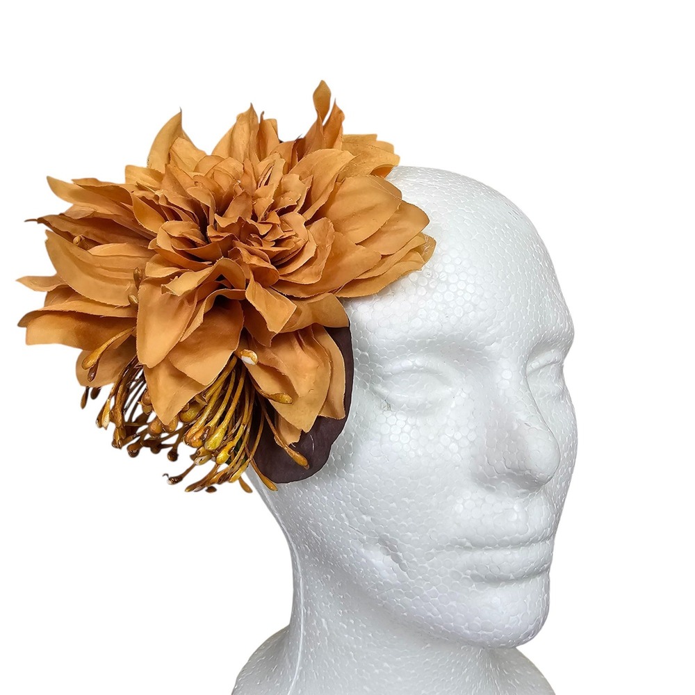 Handmade Dahlia Fascinator Hair Flower Clip Floral Races Wedding Party